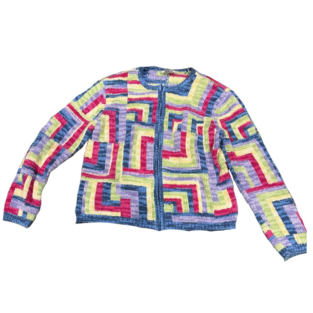 Vintage knit geometric jacket